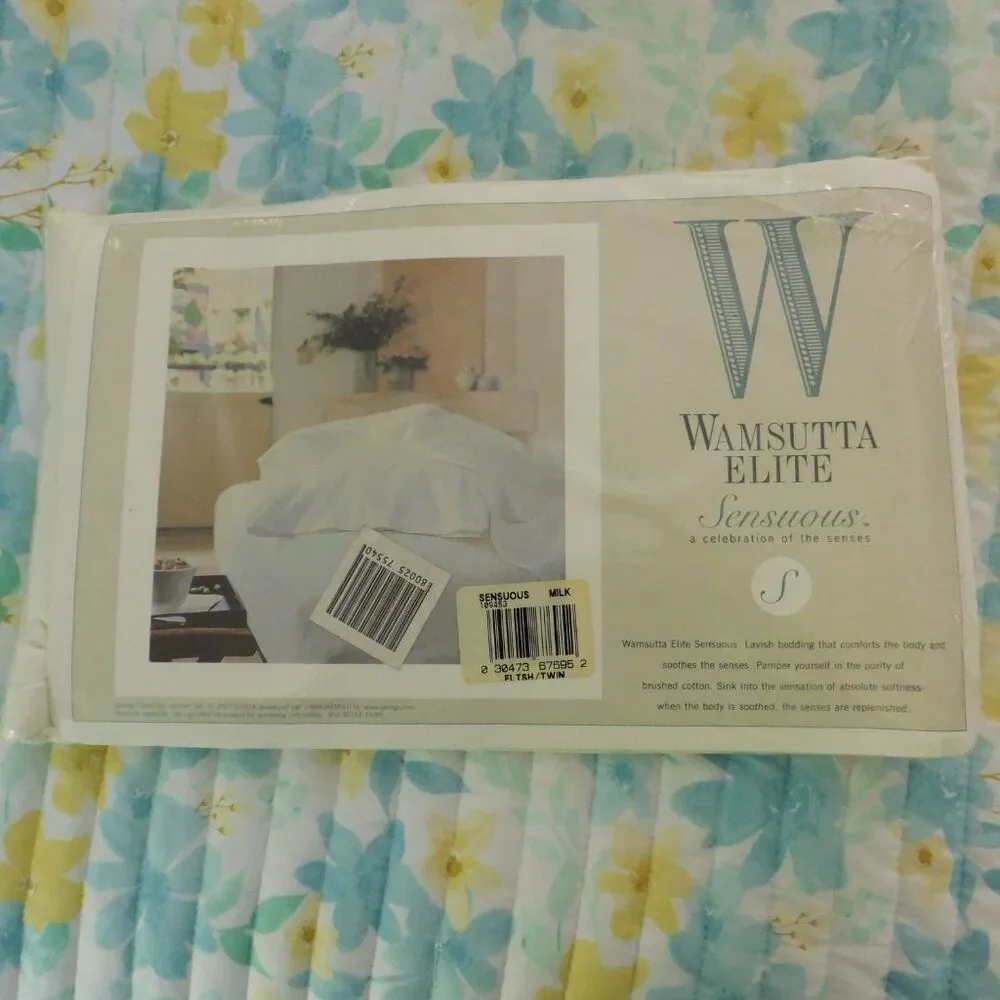 NEW Wamsutta Elite Sensuous Ivory Twin‎ Flat Sheet 250 TC Brushed Cotton Milk